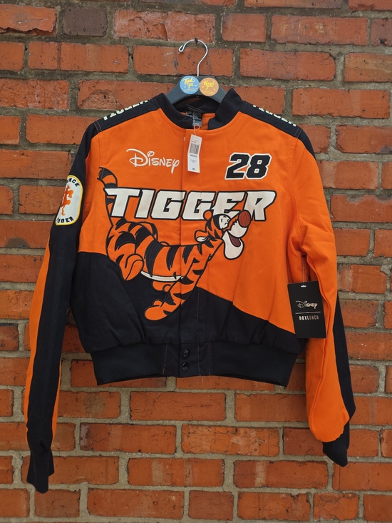 Disney Jackets & Blazers - Disney Winnie The Pooh Tigger Icons Women' Cropped Moto Jacket Medium NWT